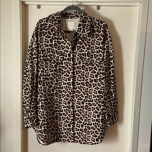 H & M Cotton Animal Print Shacket Jacket Medium